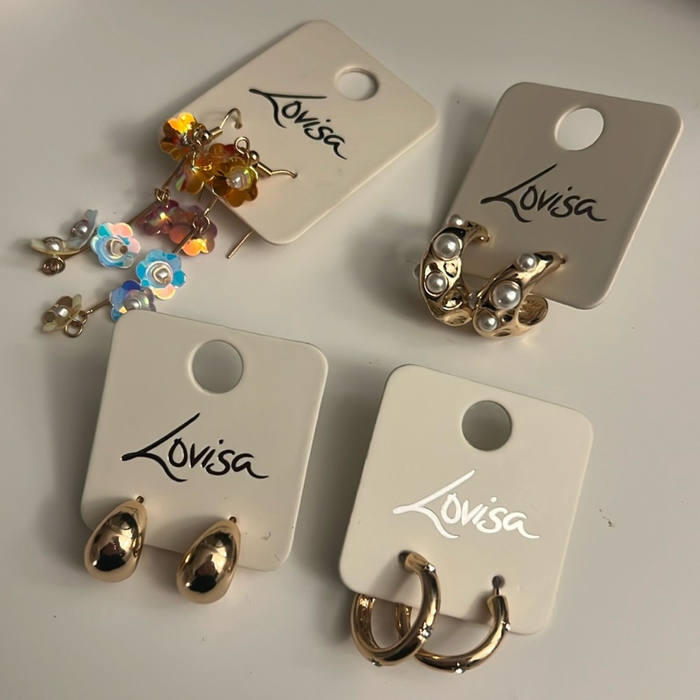 Gold Earring bundle (new, never worn)